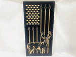 Carved Vertical Bow Hunting Deer Flag