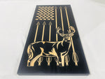 Carved Vertical Bow Hunting Deer Flag