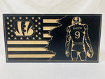 Carved Joe Burrow Bengals Flag